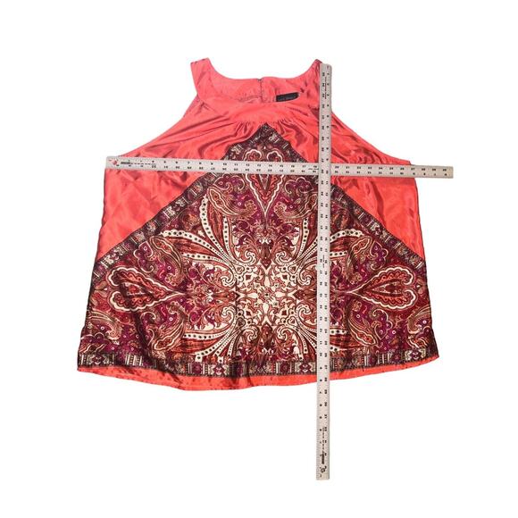 Lane Bryant Tank Top Women's 26 Coral‎ Pink Floral Blouse Shirt - Picture 8 of 8